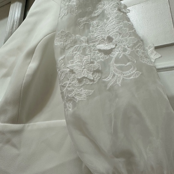 Embroidered Sleeve Evening Dress - Picture 4 of 6